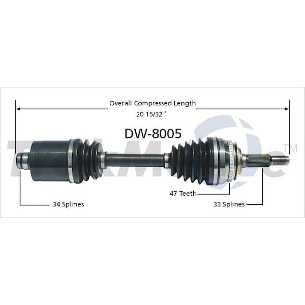 Surtrack Axle Cv Axle Shaft, Dw-8005 DW-8005 - main